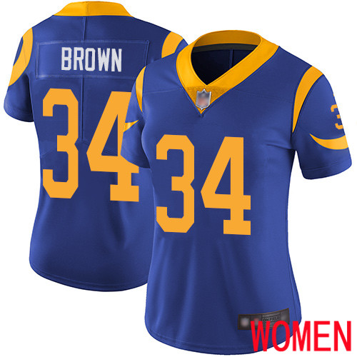 Los Angeles Rams Limited Royal Blue Women Malcolm Brown Alternate Jersey NFL Football 34 Vapor Untouchable